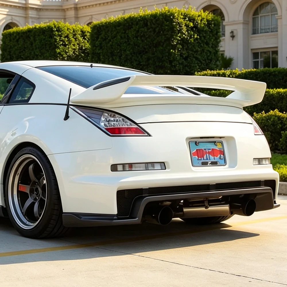 For High quality pure carbon fiber double-layer rear wing spoiler car decoration for Nissan 350Z Z33 model from 2002 to 2008 - view 4