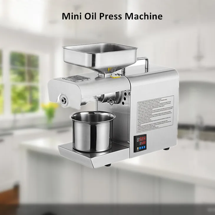 Mini Electric Cold Oil Press Machine Pressure Grapes Cocoa Beans Household For Appliances Extraction Peanut Production Press Oil