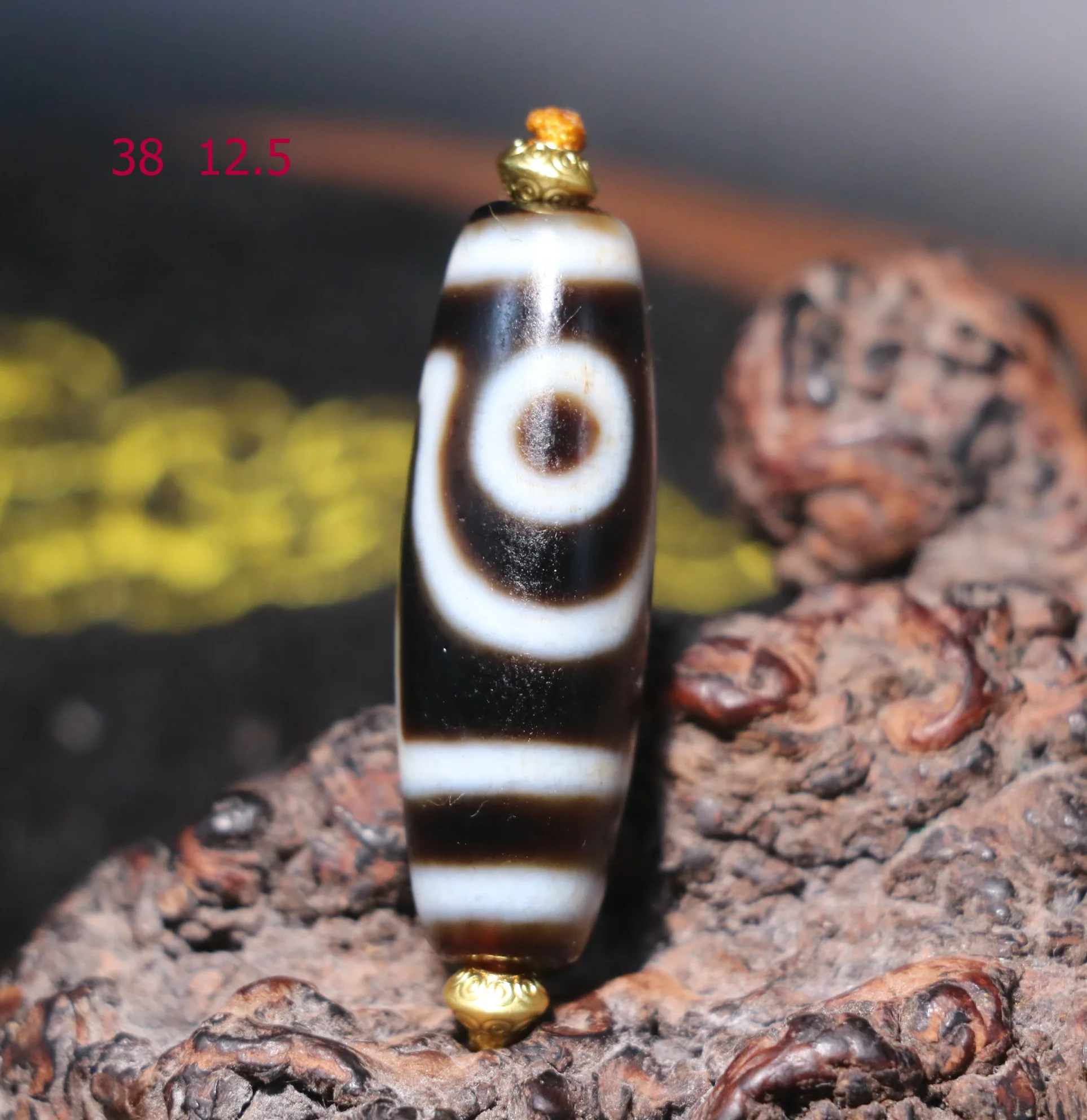 Treasure Magic Energy Tibetan old Agate Ruyi 2 Eyed Love Symbol dZi Bead Totem Fit For Making Bracelet Lkbrother UPD221211A12