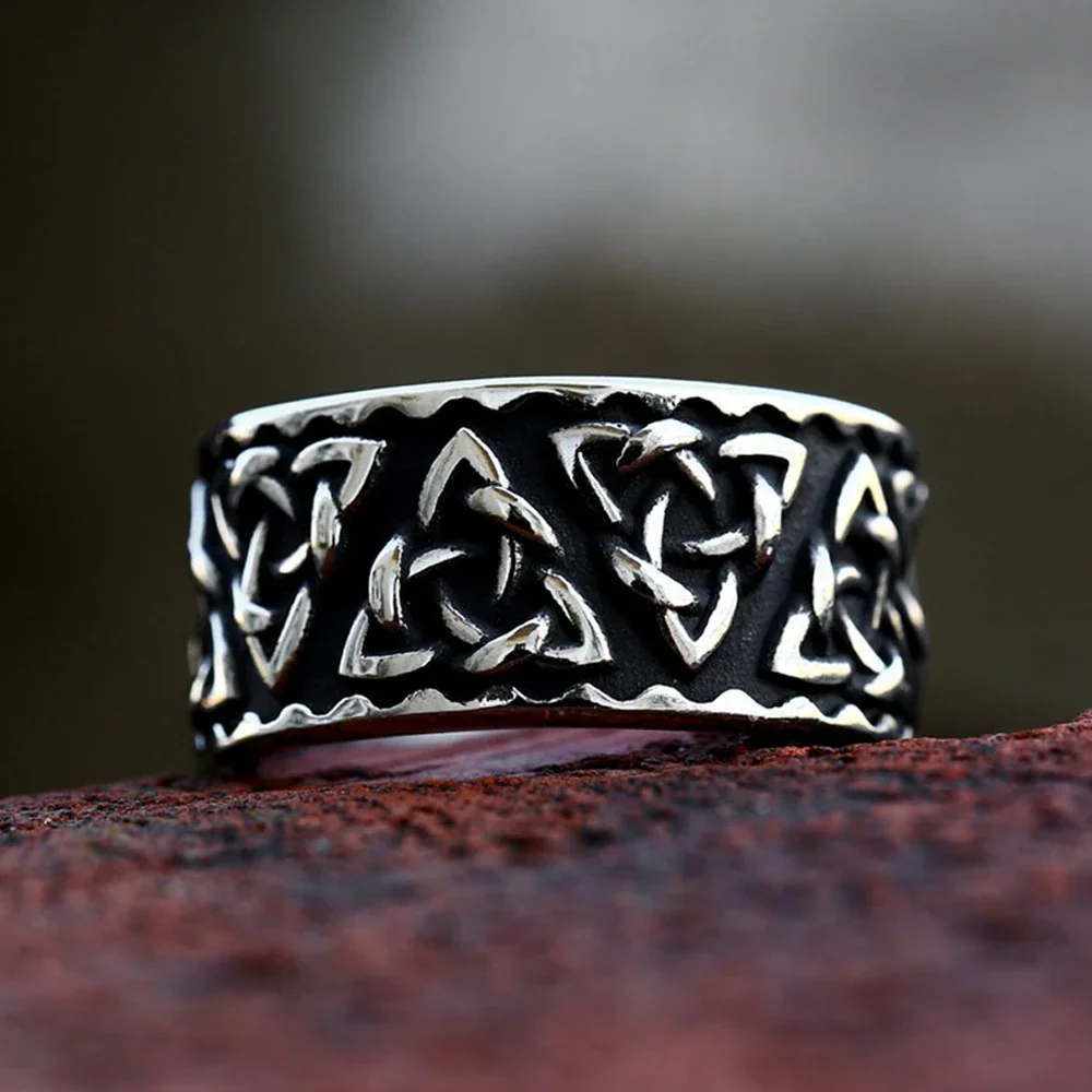 

New Design Nordic Viking Celtic Ring Stainless Steel Punk Fashion Simple Viking Trinity Rings Men Women Jewelry Gift Wholesale