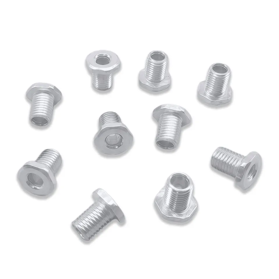 5Pcs M8*1mm Fine Tooth Hexagonal Hollow T-shaped Screw Tube Carbon Steel Galvanized Perforated Countersunk Bolt for DIY Crafts