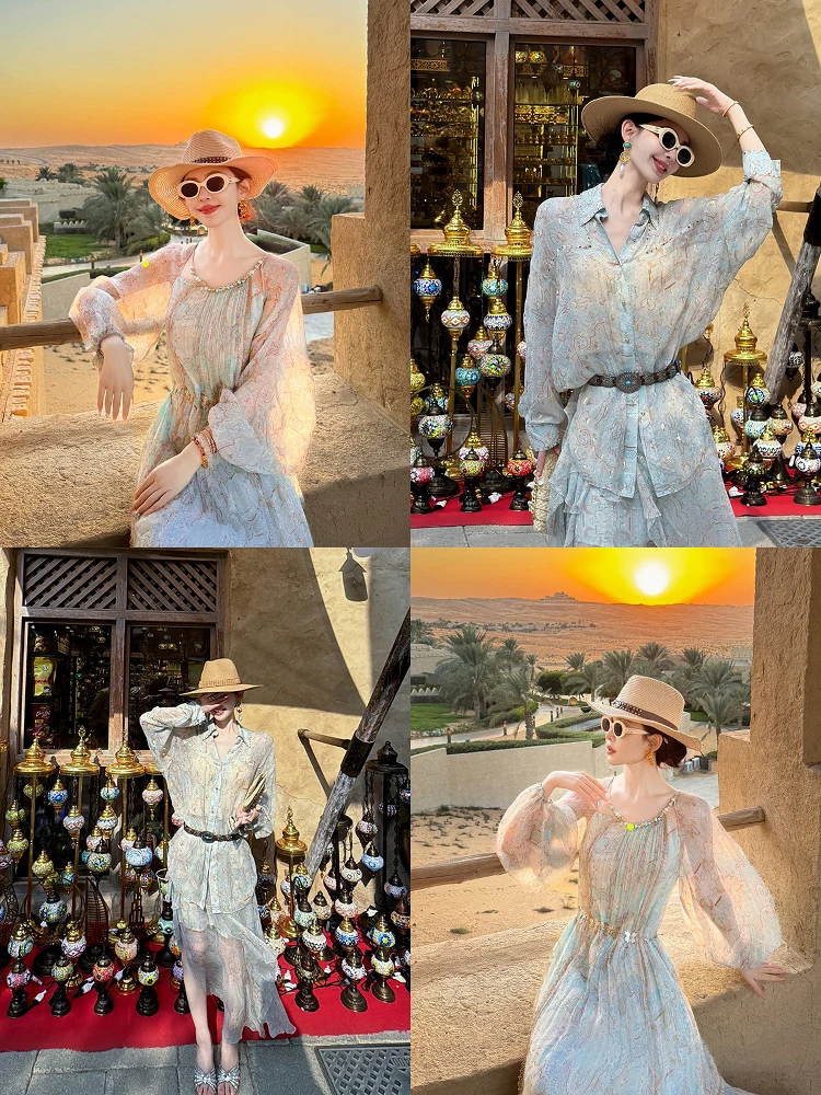 

Свободная шелковая универсальная юбка Dr от Yuxiao Xiao 2025 Осенняя новая повседневная одежда для женщин в их 20-х и 30-х годов