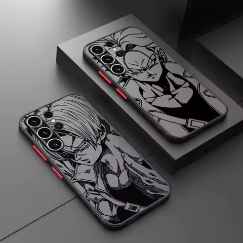 Black Edge Shell Phone Case for Samsung Galaxy S9 S21 S10 S24 S23 Ultra S25 S20 Note 20 10 S21 FE S22 Plus Dragon Ball Torankusu