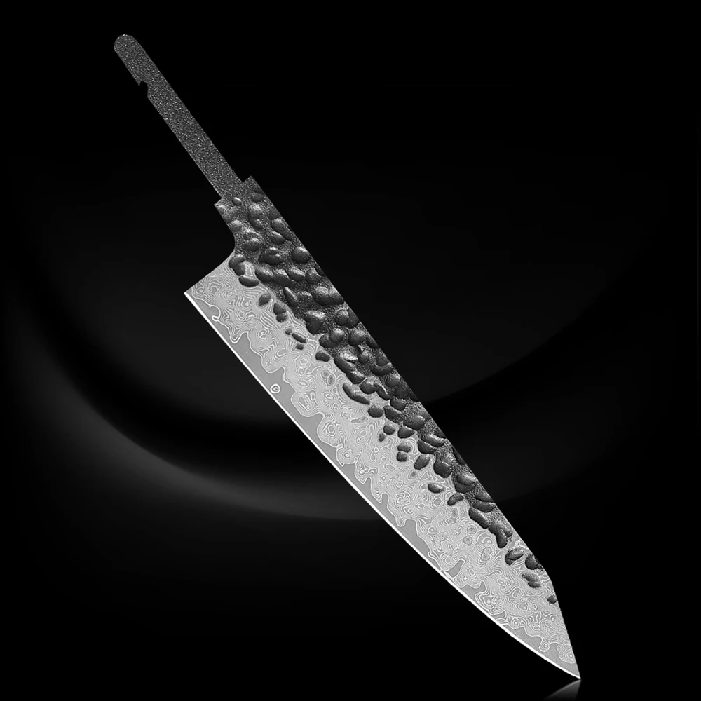 DASHWAY 5-inch Japanese Damascus Steel Kitchen Chef Utility Knife Blank Blade DIY Handmade Full Tang Sharp Edges Making Tools