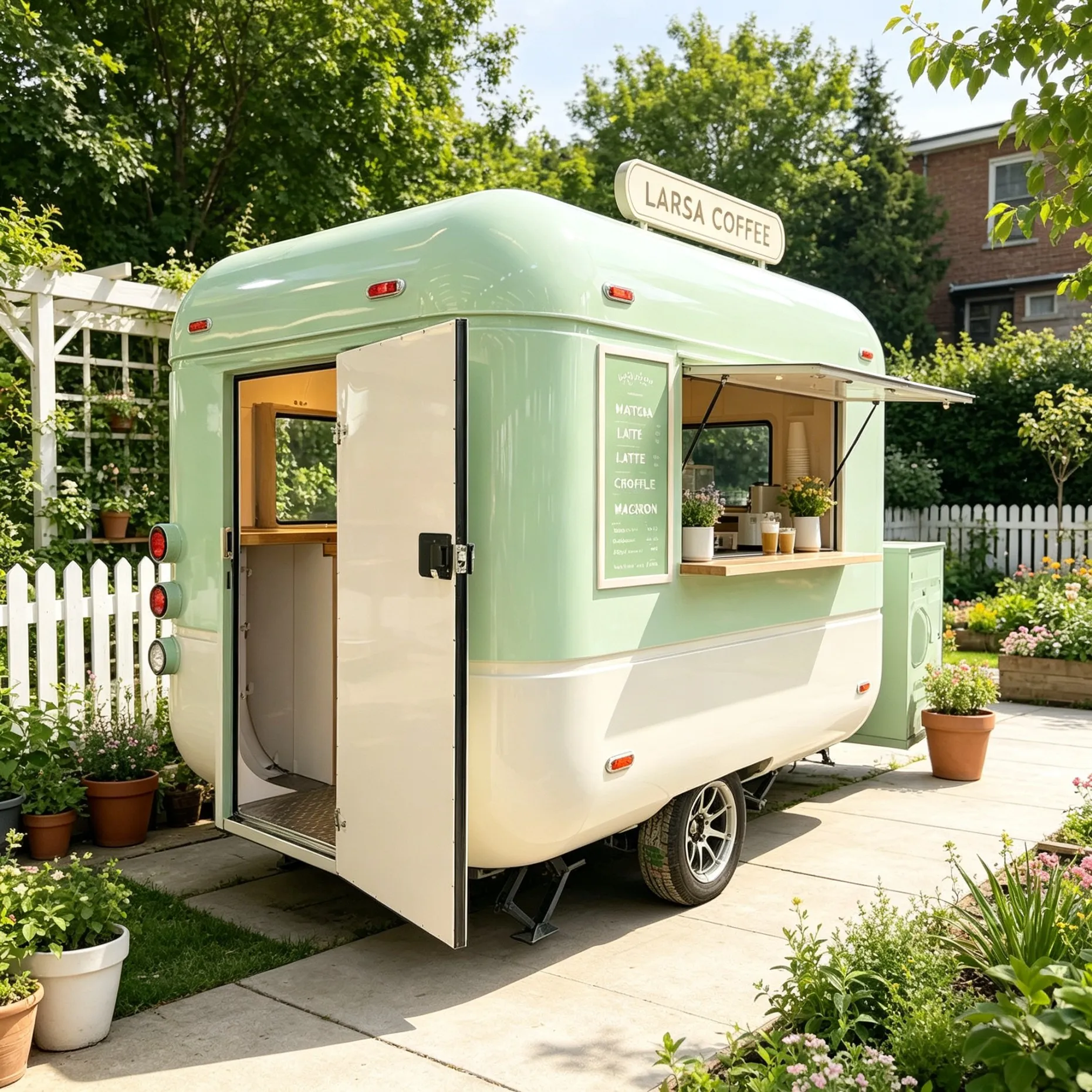 Customized Large Mobile Stainless Steel Aluminum Kitchen Fast Food Cart Trailers Shawarma Food Truck With Full Kitchen On Wheels