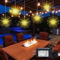 5/10Pack Plug in Firework Light Outdoor Starburst Fairy Light Christmas Twinkle String Light 8 Mode for Patio Garden Party Decor
