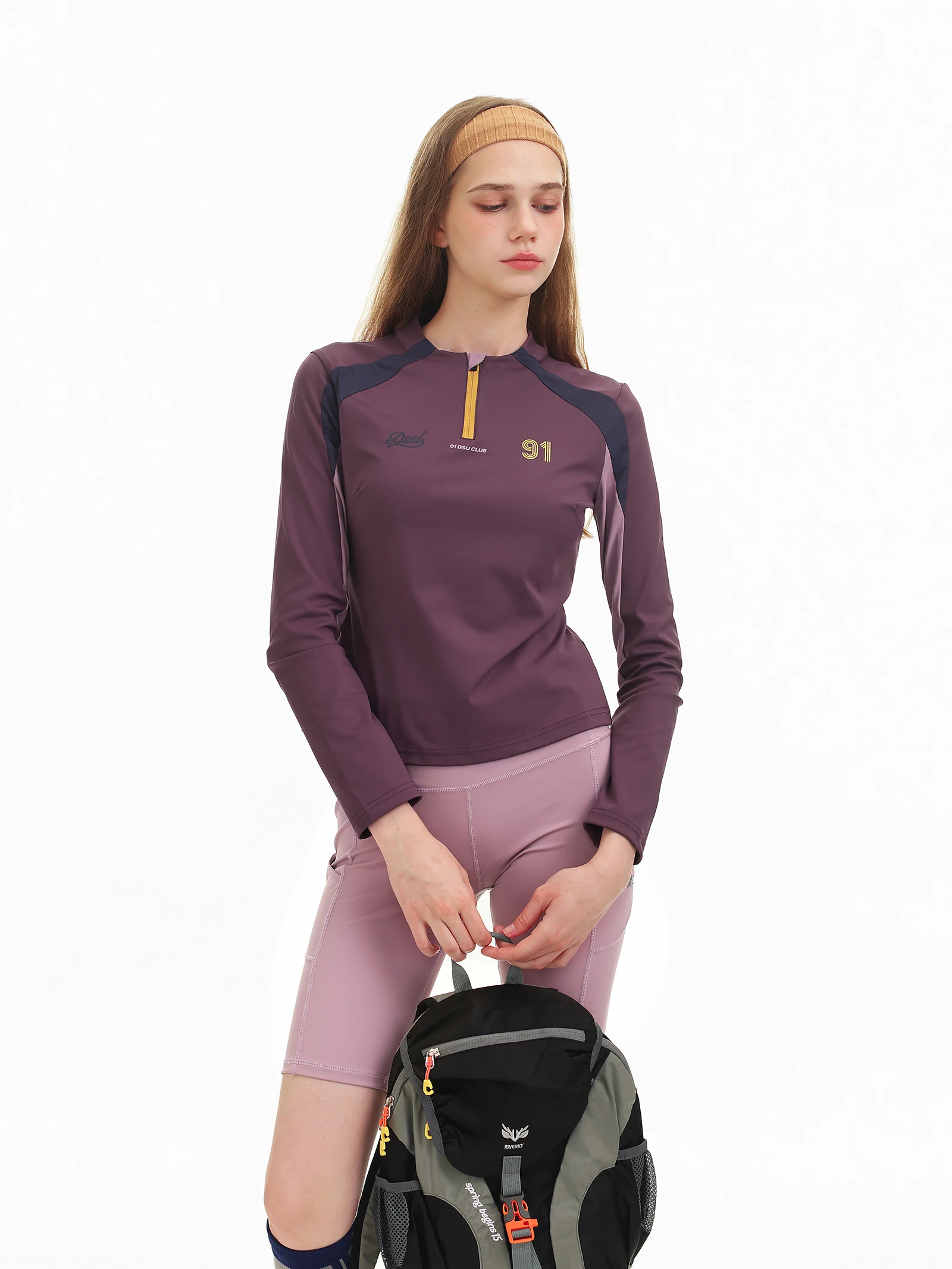 

Женская облегающая футболка DSU Long Sve 2026, весенняя спортивная футболка на молнии, цветная тренировочная одежда Cool Feeling