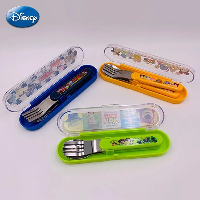 Disney Mickey Minnie Fork Spoon Tableware Cartoon Kawaii Donald Toy Story Kids Home School Lunch Stainless Steel Fork Spoon Sets view 5