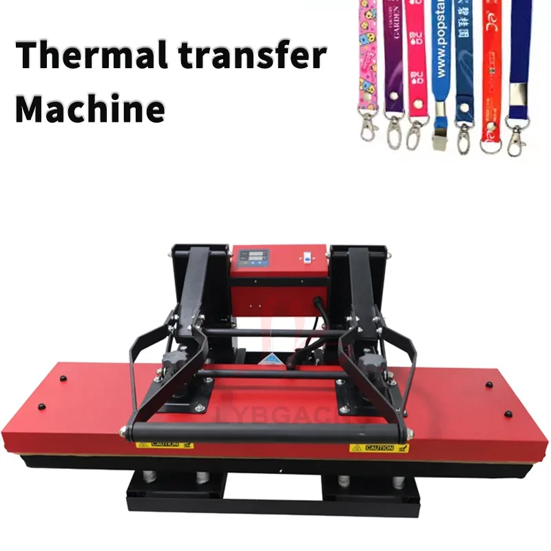 Webbing Lanyard Heat Transfer Press Printing Machine Hot Stamping Printer 250x1000MM Foil Pattern Device 3800W 220/110V 25x100CM