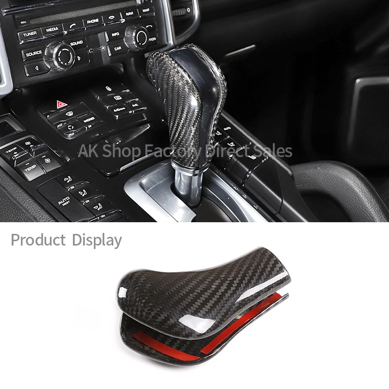 Real Carbon Fiber Interior Styling Car Center Console Gear Shift Knob Cover Trim For Porsche Cayenne 2011-2017 Car Accessories