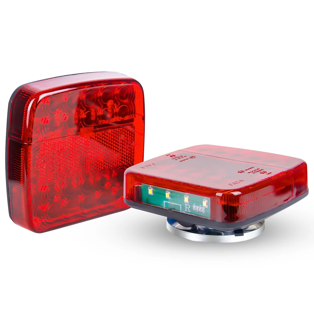 2 قطعة اللاسلكية المغناطيسي مصباح ليد خلفي مقطورة الضوء الخلفي إشارة تحذير الفرامل ضوء RV شاحنة تخييم #3
