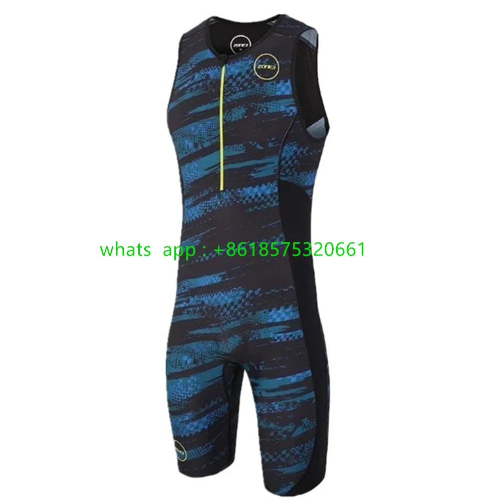 Zone3 Triathlon Clothing Sleeveless Skinsuit Men Cycling Jersey Bicycle Jumpsuit Ciclismo New Speed Swiming Running Tri Suit