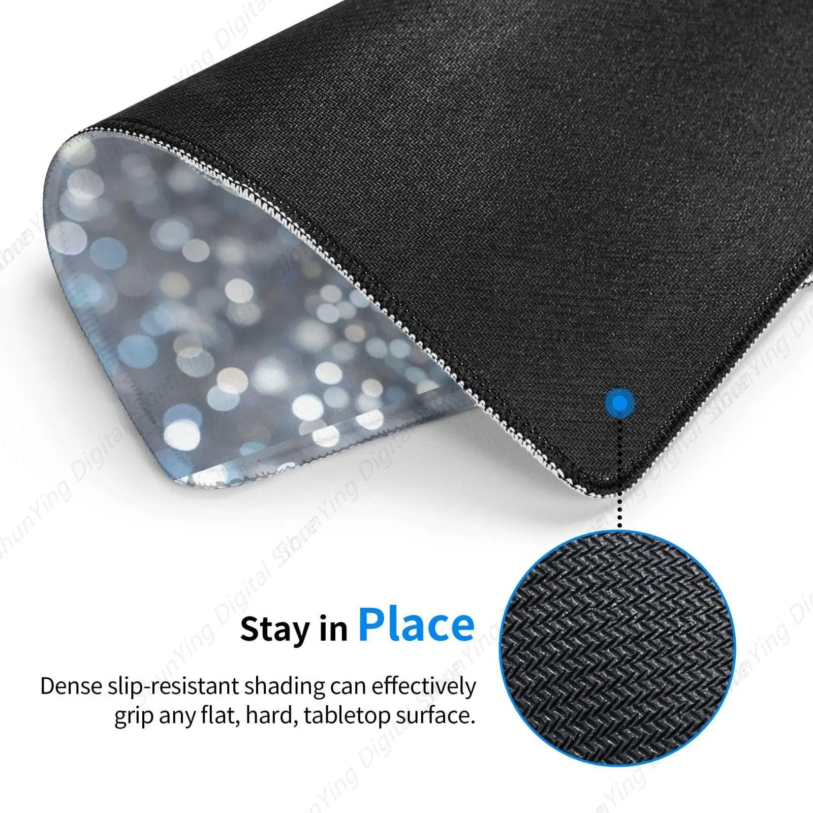 Shining Silver Washable Mouse Pad With Pattern Non Slip Rubber Base Computer Keyboard Pad Suitable For Home Office Use 18*22cm