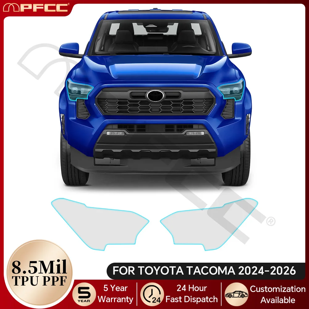 

Pre-cut PPF For Toyota Tacoma 2024-2026 Headlight Rearview B Pillars Door Handles TPU Protection Film Anti-Scratch Repairable