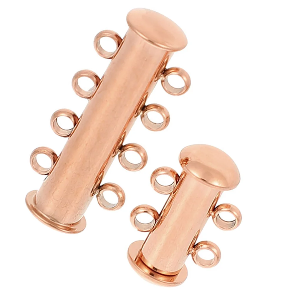 2 Pcs Necklace Clasp Bracelet Connecting Buckle Pearl Neckline Keep Necklaces from Tangling Stainless Steel