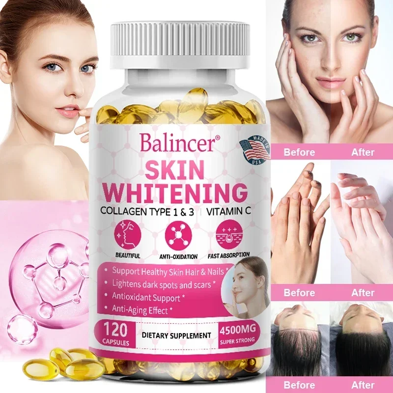 Collagen Capsules - Strengthens Hair, Nails, Improves Joint Health and Rejuvenates New Cells Anti-aging Facial Treatment