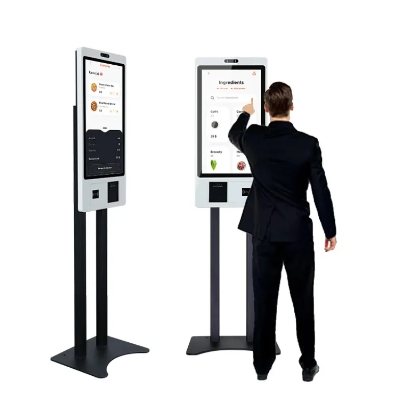 سعر المصنع 27 بوصة كشك الخدمة الذاتية للوحة اللمس بدون كاشفة مع الطابعة