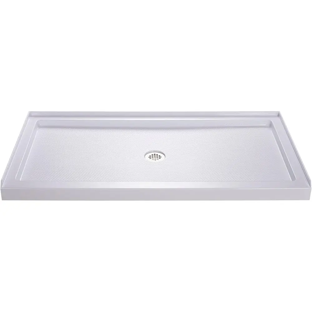 

DreamLine SlimLine 30 in. D x 60 in. W x 2 3/4 in. H Center Drain Single Threshold Shower Base in White, DLT-1130600