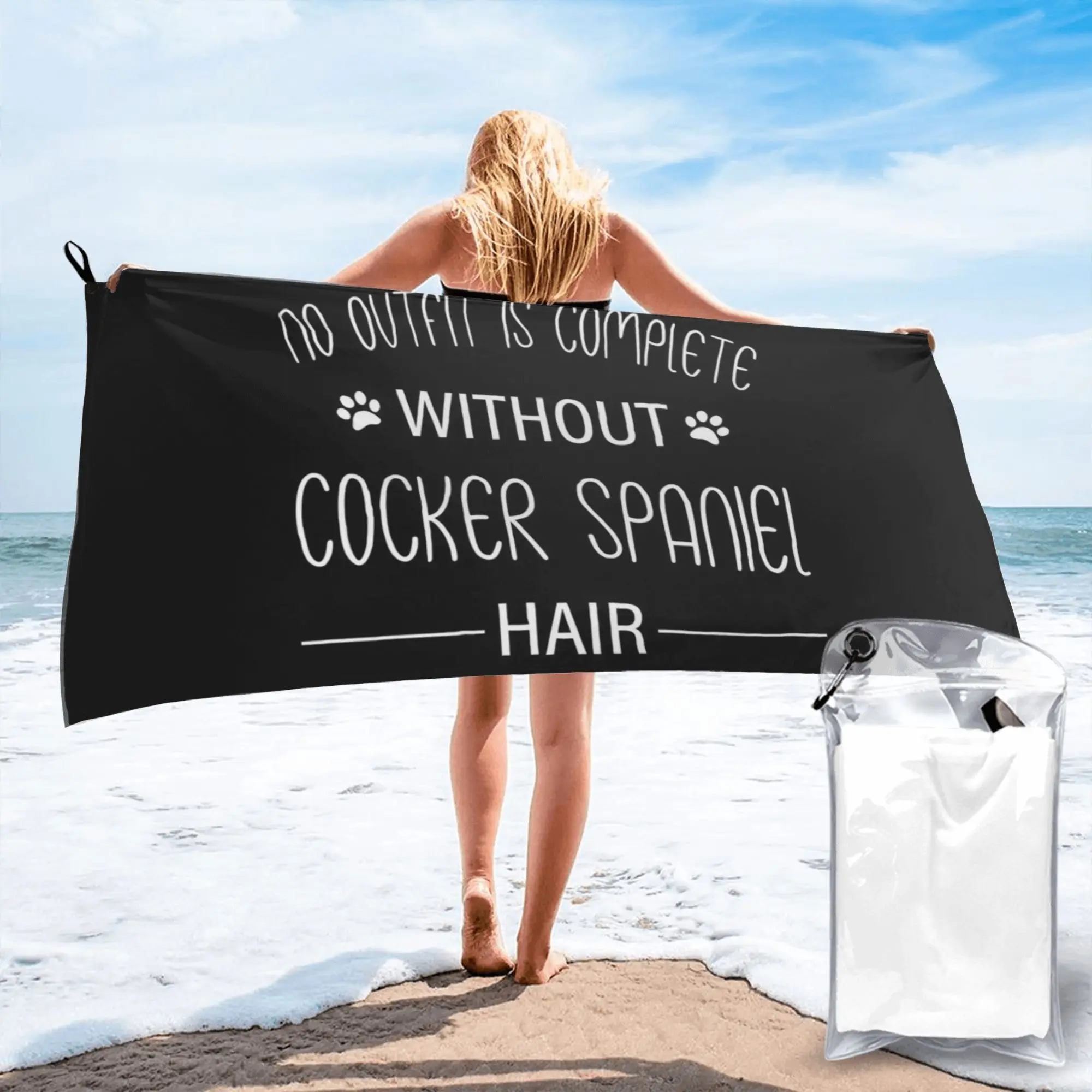 Cocker Spaniel, Gift, Shirt Beach Towel Soft Microfiber Quick Dry Absorbent Quick Towels For Mountain Climbing