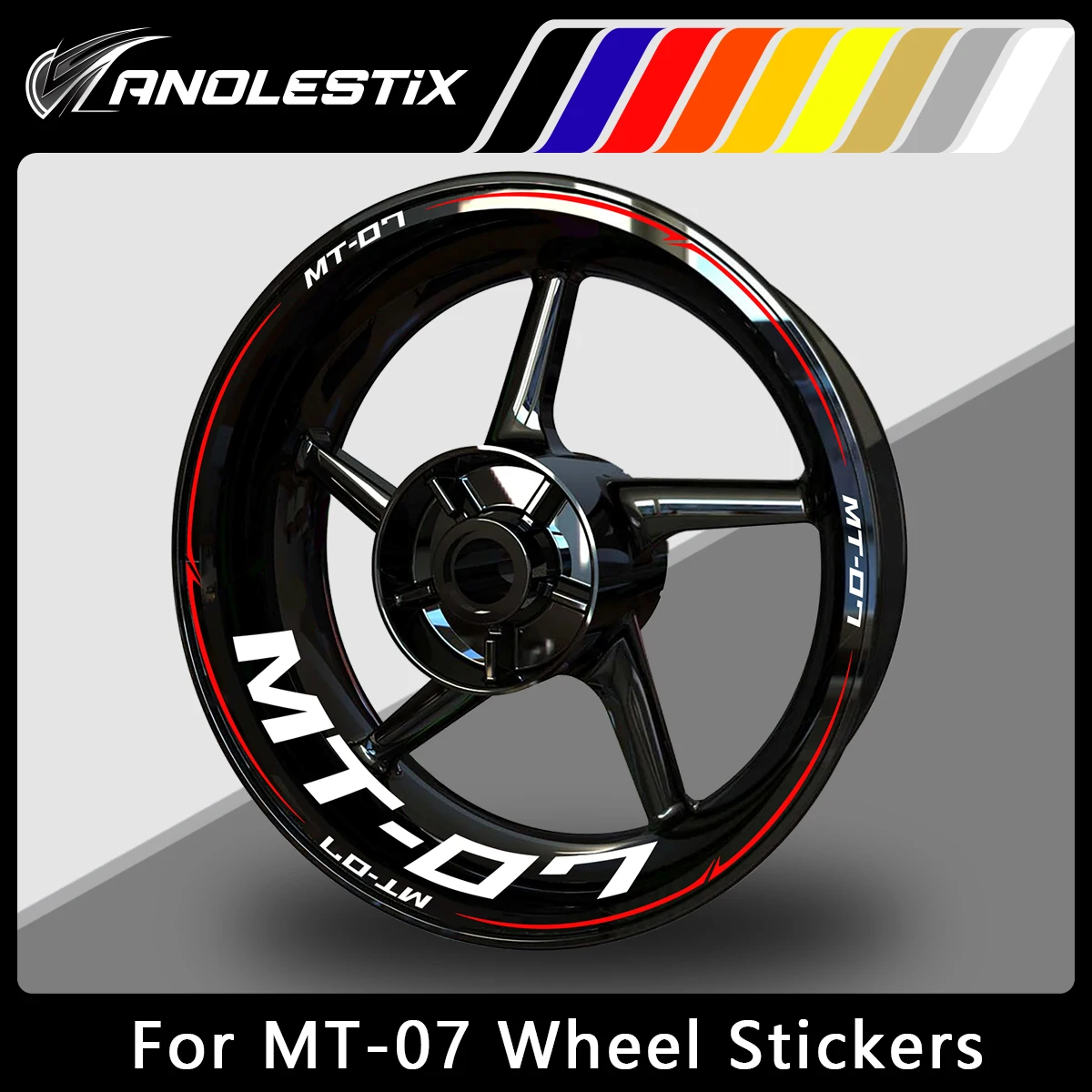 

AnoleStix Reflective Motorcycle Wheel Sticker Hub Decal Rim Stripe Tape For YAMAHA MT-07 MT07