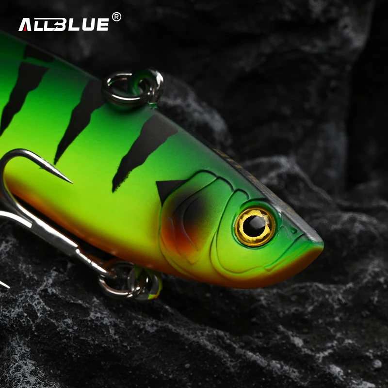 ALLBLUE Silent VIB Sinking Fishing Lure 8g 18g Hard Solid Wobbler Plastic Vibration Trout Bass Pike Artificial Winter Ice Bait