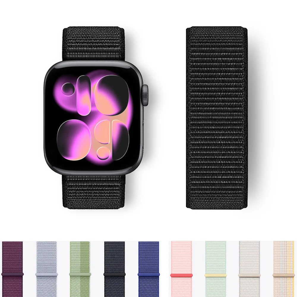 Pulseira de nylon para apple watch band 45mm 44mm 42mm 41mm 49mm 40mm 44mm pulseira correa iwatch série 8 9 7 6 5 4 3 se ultra