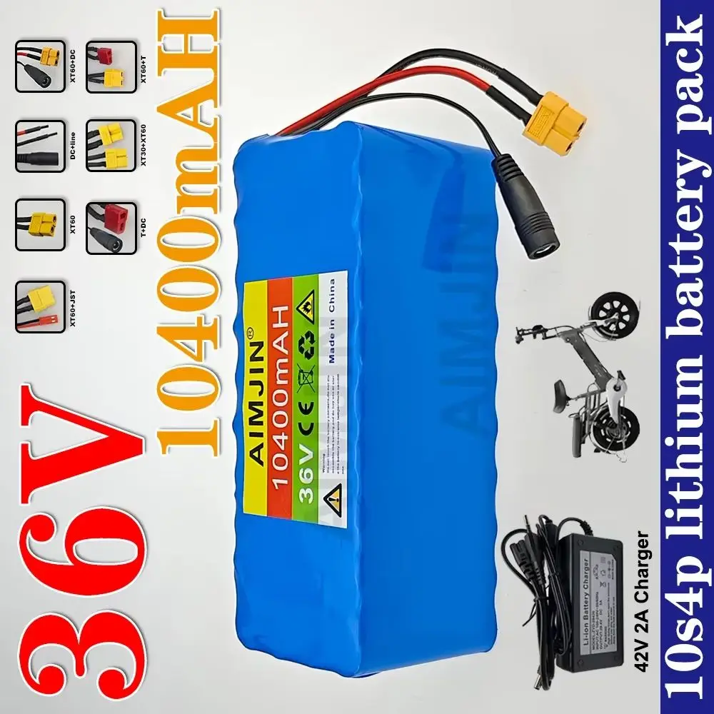 

42V Electric Scooter Battery Pack with Built-in BMS Protection 36V 10S4P 10.4Ah 18650 Lithium-ion Battery