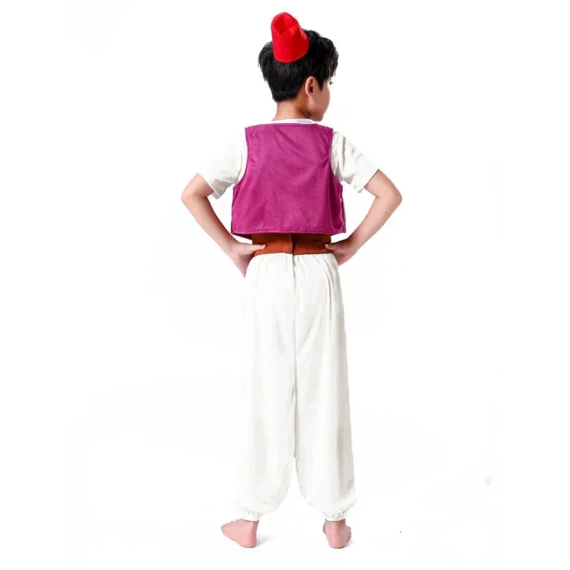 Halloween Aladdin Príncipe Cosplay Fantasia de Desempenho Infantil