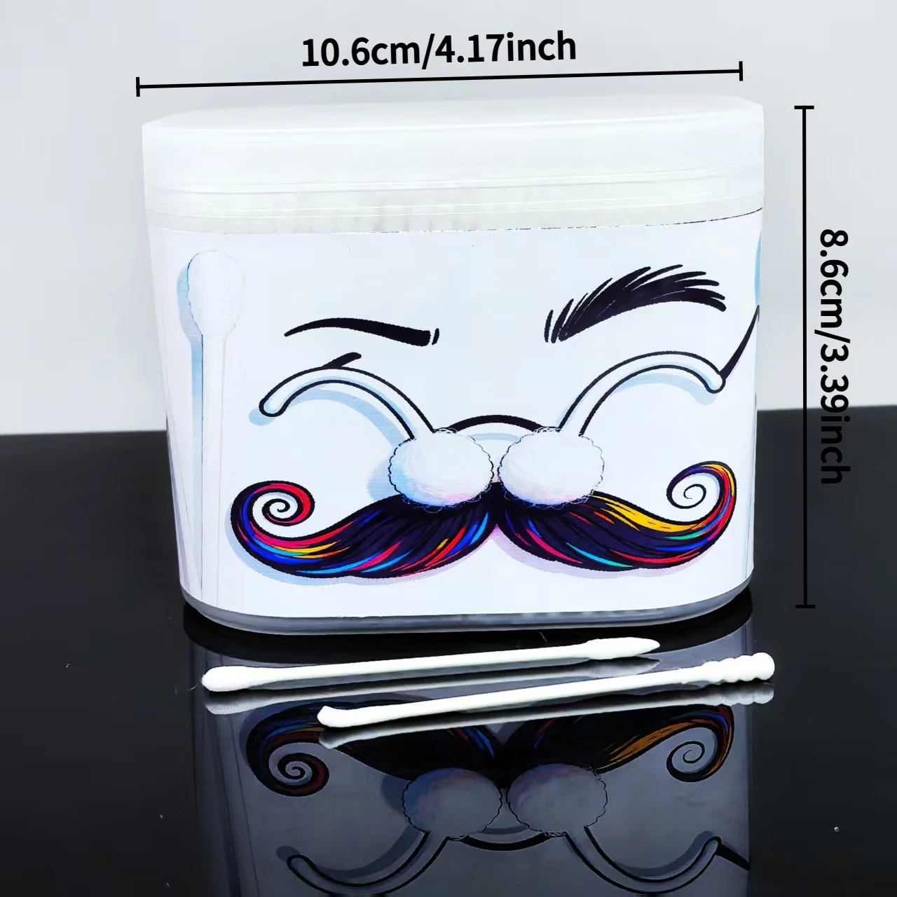 600 قطعة من مسحات القطن المعبأة في صندوق نمط الملتح المبتكر، تصميم برأسين، أعواد أعواد قطنية ذات محور رفيع، مسحات قطنية هدية #6