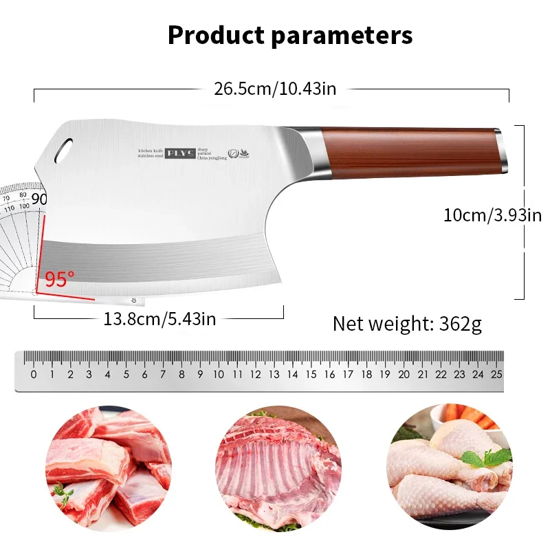 Kitchen Knife Bone-Cutting Knife Professional Heavy duty Bone Chopping Knife Stainless steel Axe Butcher Knife Chef Cooking Tool
