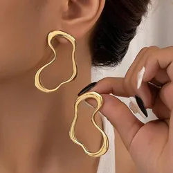 Minimalist Line Geometric Irregular Big Earrings For Women Holiday Party Gift Fashion Jewelry Ear Accessories
