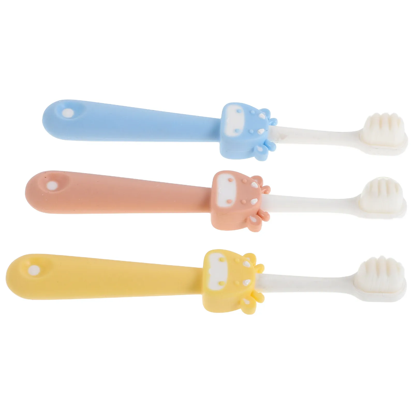 

3Pcs Kids Toothbrush Soft Bristle Non-Slip Handle Children's Manual Toothbrush Cartoon Patterns Travel School Camping
