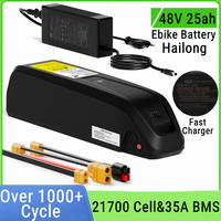 EU Stock 48V 25AH Hailong Electric Bike Battery Brand 21700 Cell Downtube Battery With 35A BMS Suit For 100W-1600W Motor EBike