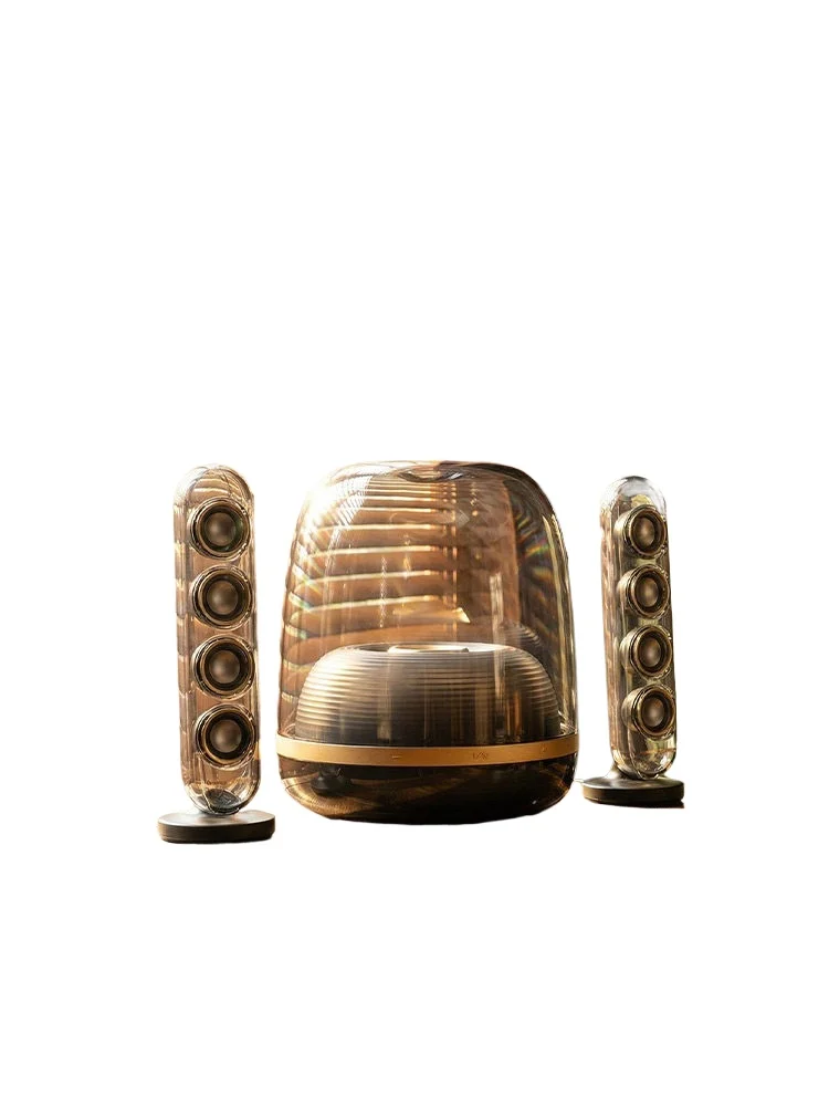 Bluetooth speaker, Crystal 4 Ink Gold, split design, downward-firing subwoofer