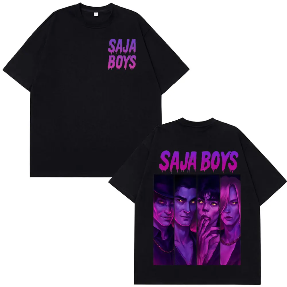 ساجا بنين Kpop شيطان الصيادين أنيمي مضحك ميمي تي شيرت الرجال النساء الهيب هوب تي شيرت ، قصيرة الأكمام عادية القطن تي شيرت على طراز هاراجوكو #1