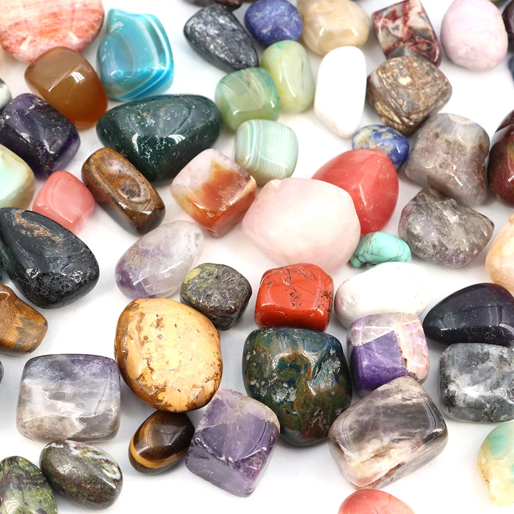 200g/Bag Irregular Tumbled Cracked Natural Stones Random Mix Color Defective Polished Crystals Bulk Rocks Imperfect Gemstones