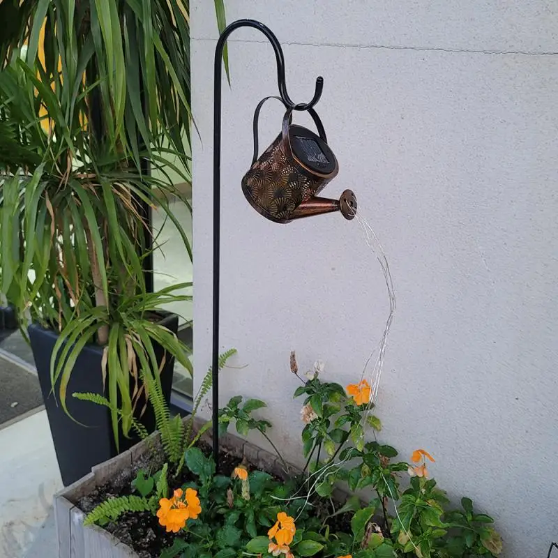 

Solar Watering Can Lights Garden Art Hollow Decor Lamp Outdoor LED String Light Patio Yard Pathway Walkway Waterproof Lanterns