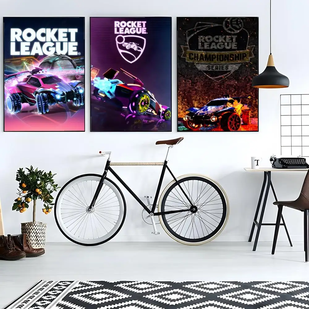 Rocket League Game Poster Sticky Poster Paper Sticker DIY Room Bar Cafe Wall Decor Gift