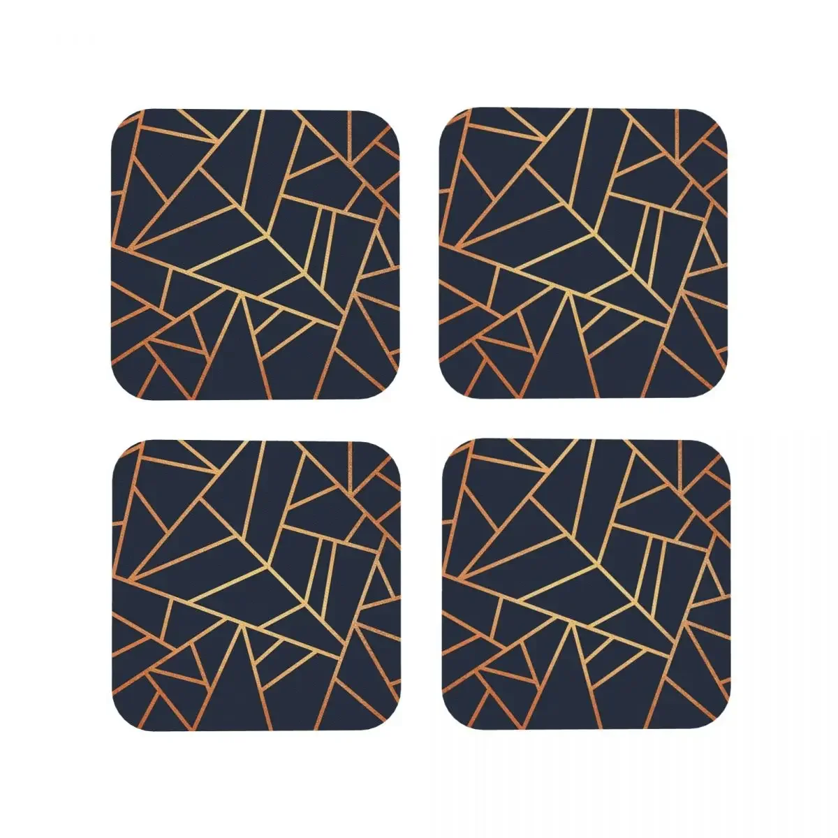 Copper And Midnight Navy Coasters Coffee Mats Leather Placemats Mug Tableware Decoration & Accessories Pads for Home Dining Bar