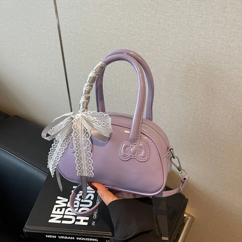 Torba damska wersja koreańska stylowa przenośna torba na poduszkę damska Superior Sense prosta koronkowa słodka torba na ramię typu crossbody urocza torba z kokardką