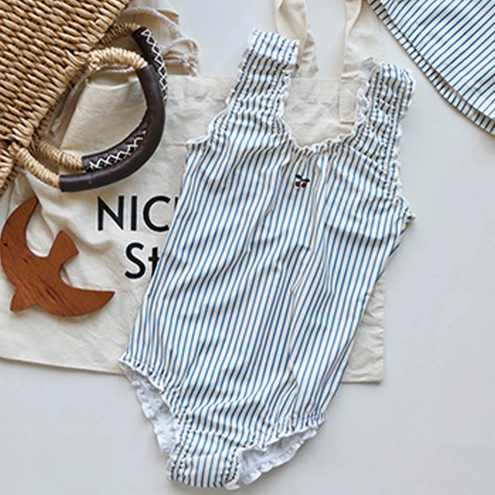 KS Style Baby Girls Swimsuit Collection 2026 New Heart Cherry & Swan Print Tulle One Piece Swimwear Bathing Suit for Baby Girls