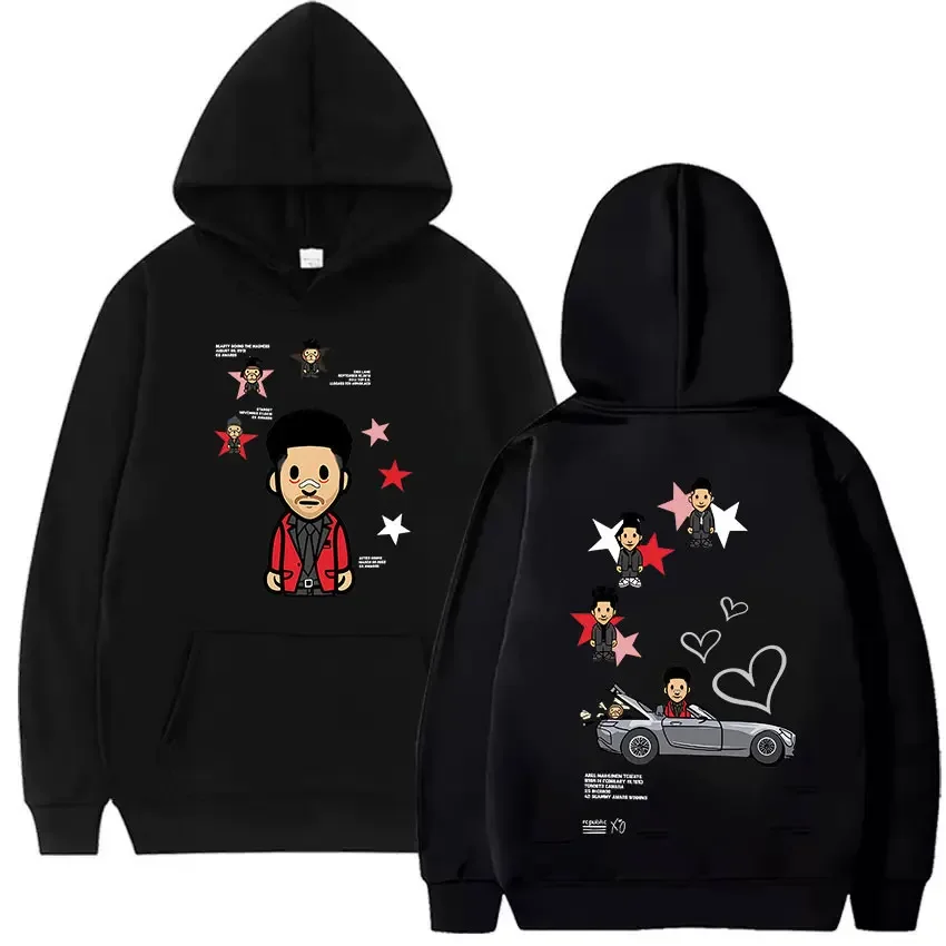 

Мужская винтажная модная толстовка с длинным рукавом THE WEEKND Tour Album 2026, худи в стиле хип-хоп, флисовый пуловер