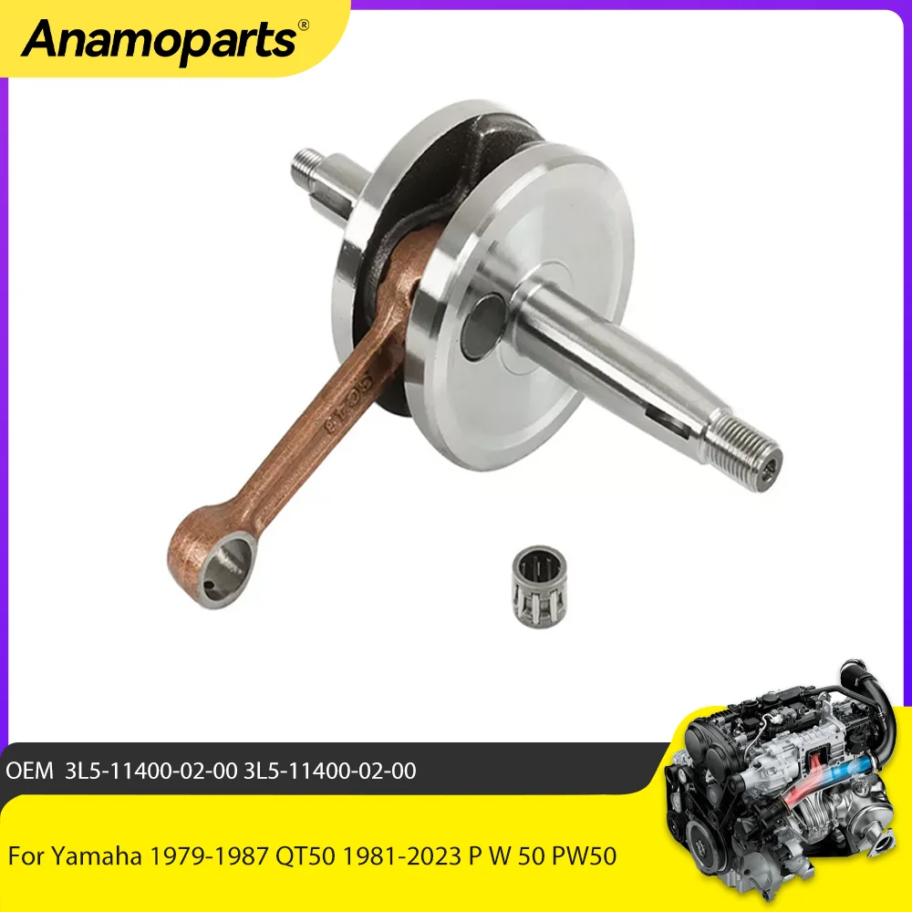 motor Engine Parts Crankshaft Assembly fit For Yamaha 1979-1987 QT50 1981-2023 P W 50 PW50 CC 3L5-11400-02-00 3L5-11400-02-00