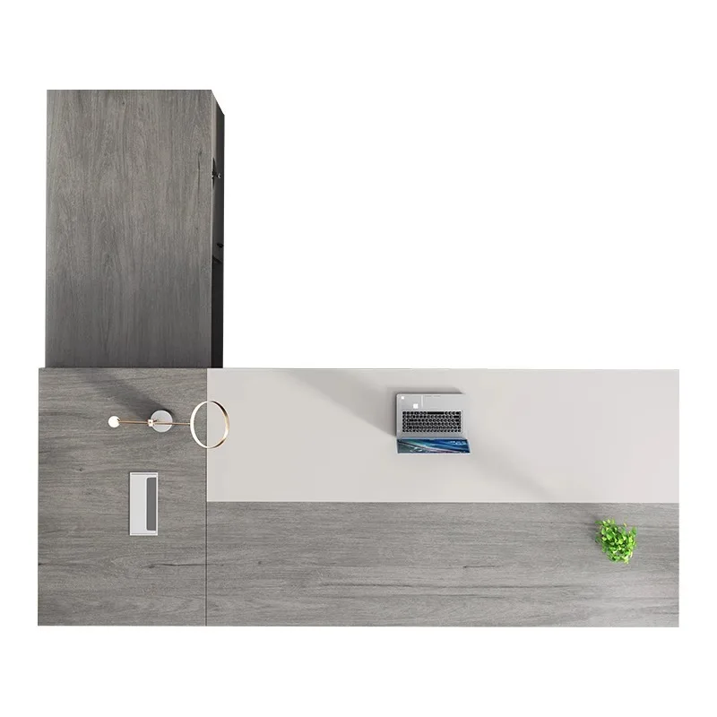 

Атмосферный офисный стол босса и комбинированный стул, менеджер президента, стол, супервизор, простая современная мебель, большая