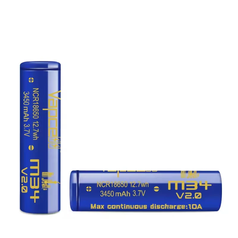 Original Vapcell M34 V2.0 NCR 18650 3450mah Battery 10A  3.7V 16850 Rechargeable Lithium iron Batterise High Quality Cell N0.1