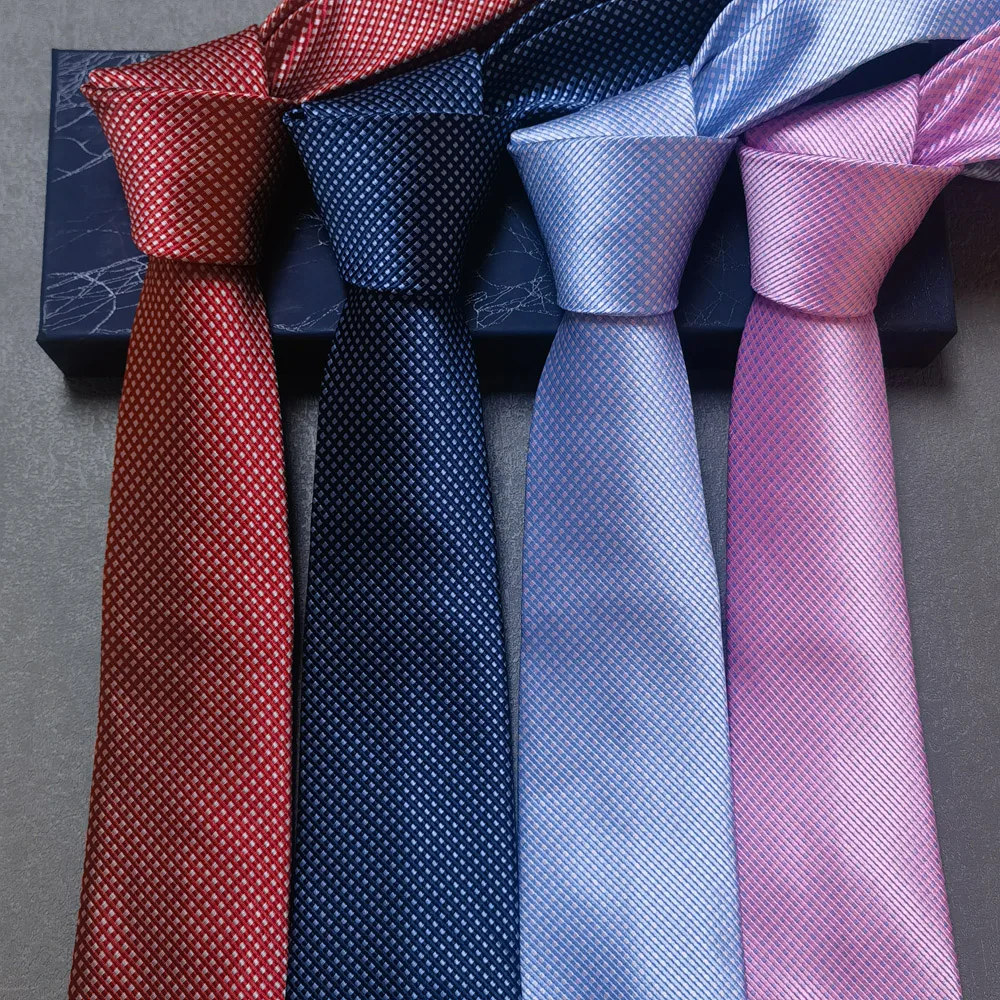 

Роскошный однотонный жаккардовый деловой галстук 7 см для мужчин