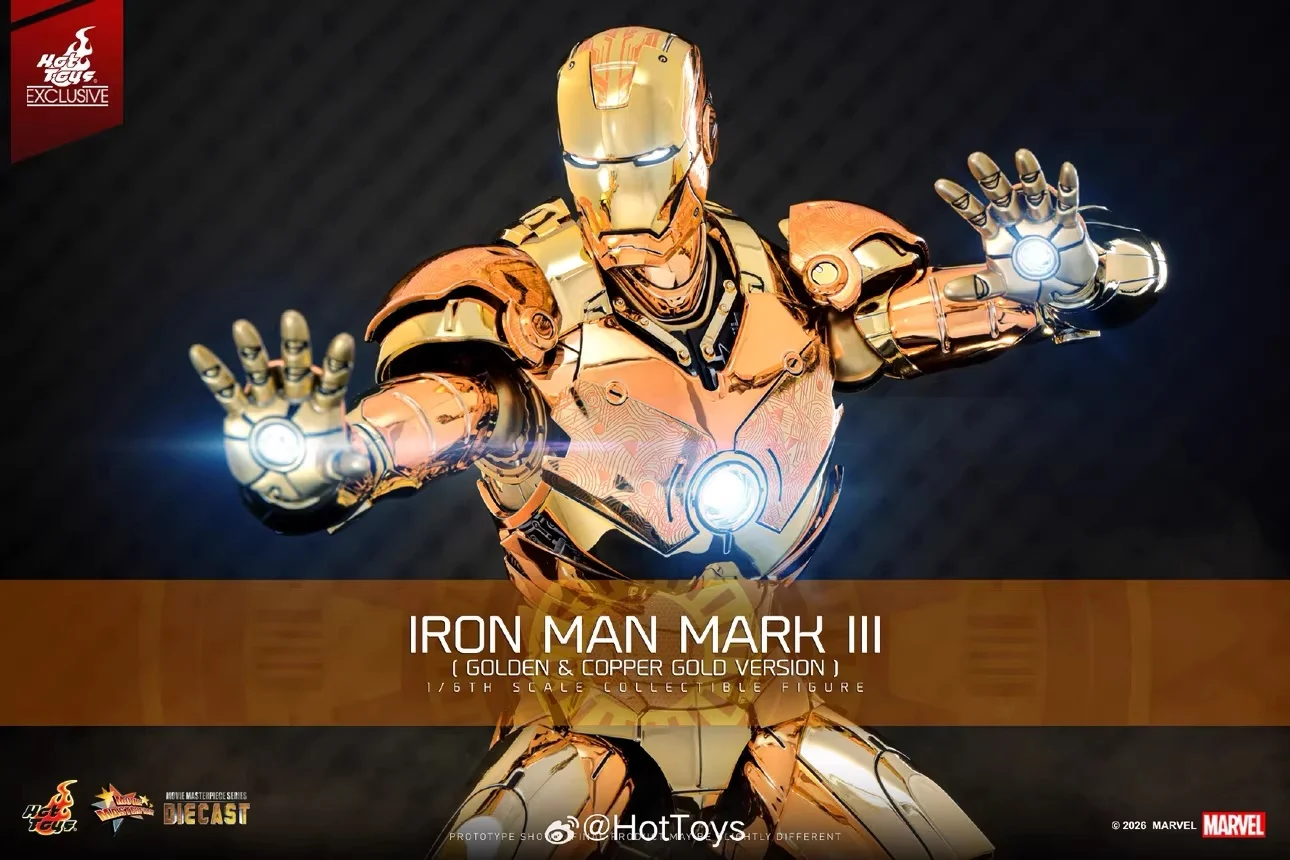 

Коллекционная фигурка HotToys Marvel Iron Man Mark III в масштабе 1/6, с гальваническим покрытием под золото, из литого сплава, подвижная, коллекционная игрушка