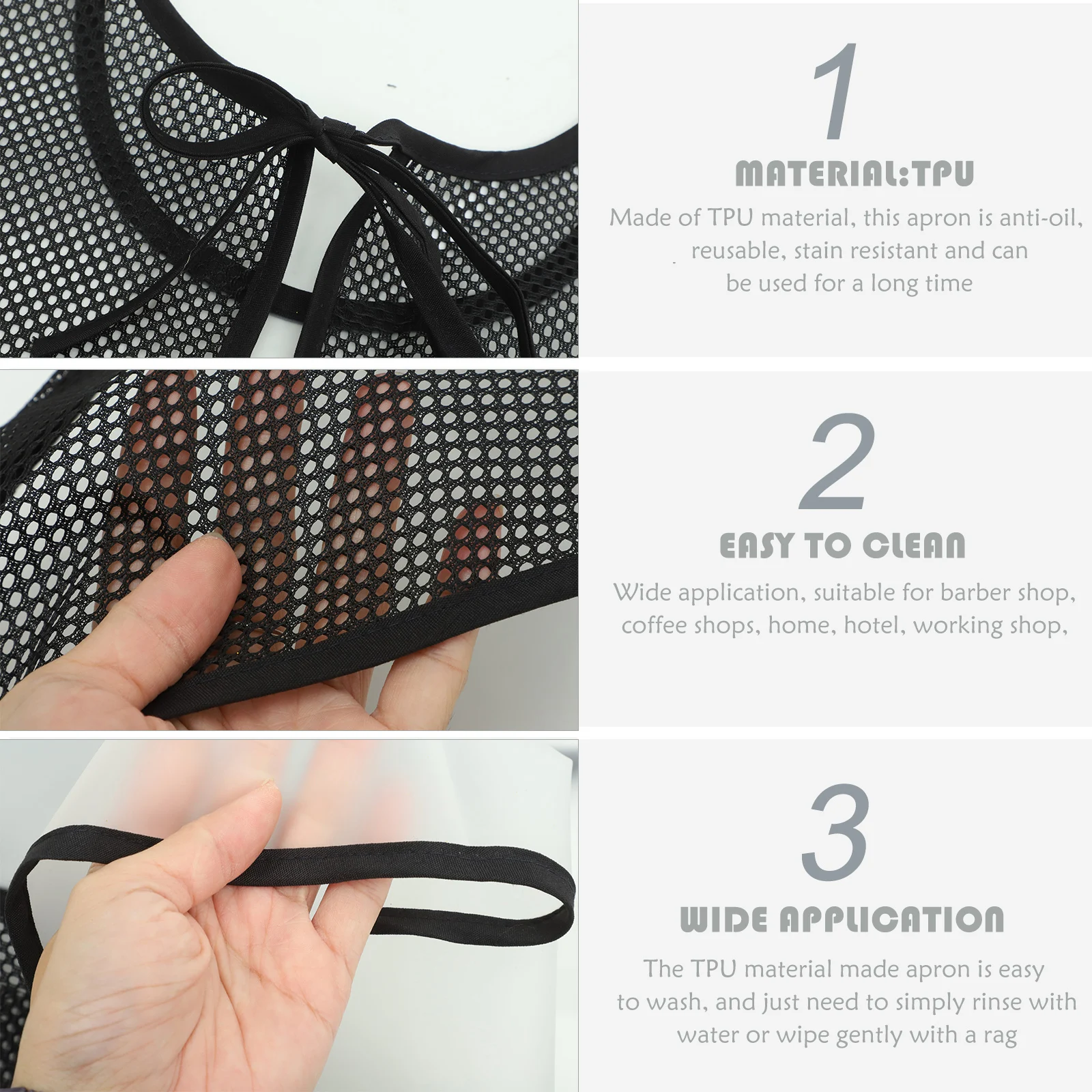 

1pc Waterproof TPU Apron Anti Oil Stain Resistant Reusable Barber Shop Hairdresser Men Women Vest Style White 88cm Long