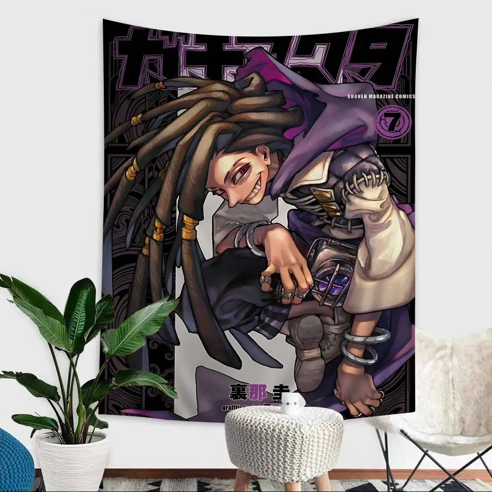 Klassischer Anime G-Gachiakuta Anime-Wandteppich, Hippie-Blumen-Wandteppiche, Wohnheim-Dekoration, Wandbehang, Heimdekoration