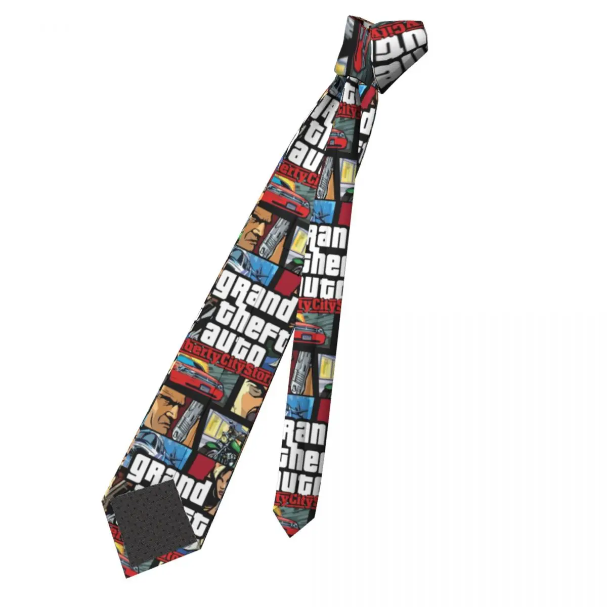 Corbata clásica Grand Theft Auto Liberty City Stories para hombres, corbata de seda personalizada, videojuego GTA V III, corbata de negocios